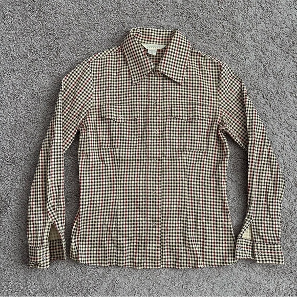 Campagnie Internationale Express Womens Size XS Shepherd Check Plaid Button Up - Picture 1 of 12